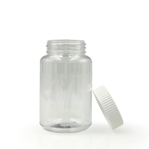 Grosir kustom 120ml bening transparan pil hewan peliharaan obat kustom cetak kapsul plastik botol Vitamin dengan tutup PP - Product Image 1