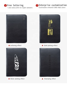 Bìa Đựng 4 Vòng Tùy Chỉnh Màu Xanh Nâu Bìa Đựng Tài Liệu A4 Bằng Da PU Có Máy Tính Bìa Đựng Tài Liệu Kinh Doanh Màu Đen Khóa Kéo Đa Năng - Product Image 6