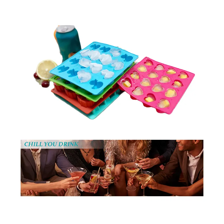 Draagbare Huishoudelijke Gekoeld Drankjes Ice Cube Trays Silicone Ice Cube Mallen Voor Cocktails