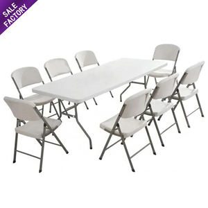 Sino Perfect Wedding Banquet Party Events Rectangle Dining <b>Tables</b> <b>Outdoor</b> White Hdpe Portable Plastic Folding Foldable <b>Table</b> - Product Image 4