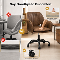 Chaise de bureau pivotante rembourrée avec accoudoirs, hauteur réglable, base à cinq étoiles pour la maison, le bureau et la salle de réunion