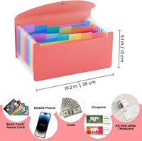 Organizador de Recibos A6 de 13 Bolsillos Personalizado de Fábrica al por Mayor, Organizador de Archivos Tipo Acordeón, Bolsa de Almacenamiento de PP, Carpeta de Plástico