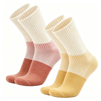Chaussettes de sport OEM en coton épais et rembourré, à blocs de couleur, pour la course, la marche et la randonnée, pour hommes et femmes, douces, chaudes et athlétiques