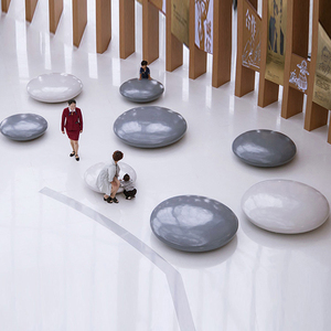 Silla Moderna de FRP para Exteriores, Modelo Gran Patent Grand <span class=keywords><strong>Repos</strong></span> Lounge, con Acabado de Piedra, Taburete Plano de Piedra, Sillas de Piedra para Áreas Públicas - Product Image 5