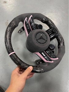 Volante Deportivo de Cuero Genuino de Primera Calidad en Oferta, Compatible con <span class=keywords><strong>Mercedes</strong></span> Benz Clase C, E, S, Línea AMG - Product Image 5