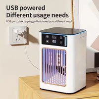 Nouveau ventilateur d'air froid silencieux à double pulvérisation avec affichage numérique et réservoir de 900ml avec poignée et veilleuse atmosphérique colorée