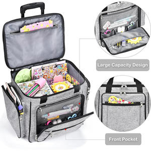 Nouveau design personnalisé Logo Rolling Craft Bag Paper Craft Tote Wheel Scrapbook Art Storage Organizer Case Teacher Bag Duffel Bag - Product Image 4