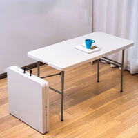 Ensemble de table et chaises pliantes en plastique pour hôtel en plein air, blanc, 8-10 personnes, table de banquet pour mariage