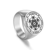 Nouvelle bague punk en acier inoxydable pour homme, sceau de l'archange Métablète, ange de la vie, Salomon, bijoux viking