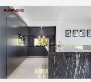 Armarios de cocina de alta calidad personalizados, color <span class=keywords><strong>gris</strong></span> y blanco, luz decorativa Led, diseño cálido, <span class=keywords><strong>roble</strong></span> - Product Image 4