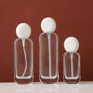 Emballage cosmétique d'huile capillaire de soin de la peau clair 30ml 50ml 100ml ensemble de bouteilles en verre avec pompe à lotion et spray pour fond de teint liquide sérum - Product Image 4