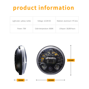 Phare LED H4 de 7 pouces avec anneau de Halo <span class=keywords><strong>clignotant</strong></span> ambre pour <span class=keywords><strong>Lada</strong></span> <span class=keywords><strong>Niva</strong></span> Urban 4x4 Suzuki Jeep Wrangler Offroad 12V 24V - Product Image 4