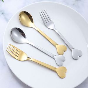 Tenedores de Postre en Forma de Corazón, Mini, de Acero Inoxidable, Dorados, para Café y Espresso, Venta al Por Mayor Personalizada - Product Image 4