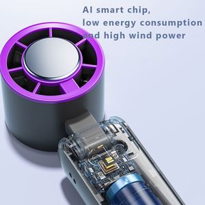Mini Ventilador Recargable USB de 2000 mAh con Pantalla LED, Compresión de Aire Frío Ajustable para Auto, Refrigeración Portátil - Product Image 3