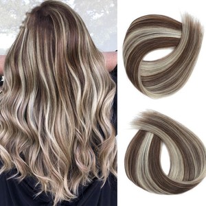 Ekstensi Rambut Bundel Terbaik, Double <span class=keywords><strong>Drawn</strong></span> Highlight Ash Blonde, Rambut Asli Eropa Virgin Lembut, <span class=keywords><strong>Hand</strong></span> Tied Weft - Product Image 4