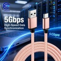 Cable USB 3.2 Gen 1 Tipo C, Resistente y Blindado, 5Gbps, Sincronización de Datos de Alta Velocidad, Cable de Carga Rápida de 3A para PLC, Medicina, CNC, Robótica