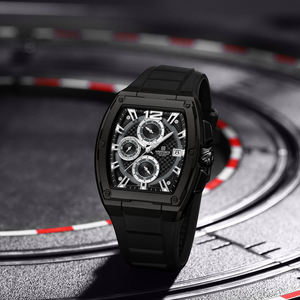 Montre chronographe à quartz NAVIFORCE 8050 pour homme, style professionnel de haute qualité, montre-bracelet multifonction sport, bracelet en silicone, verre - Product Image 2