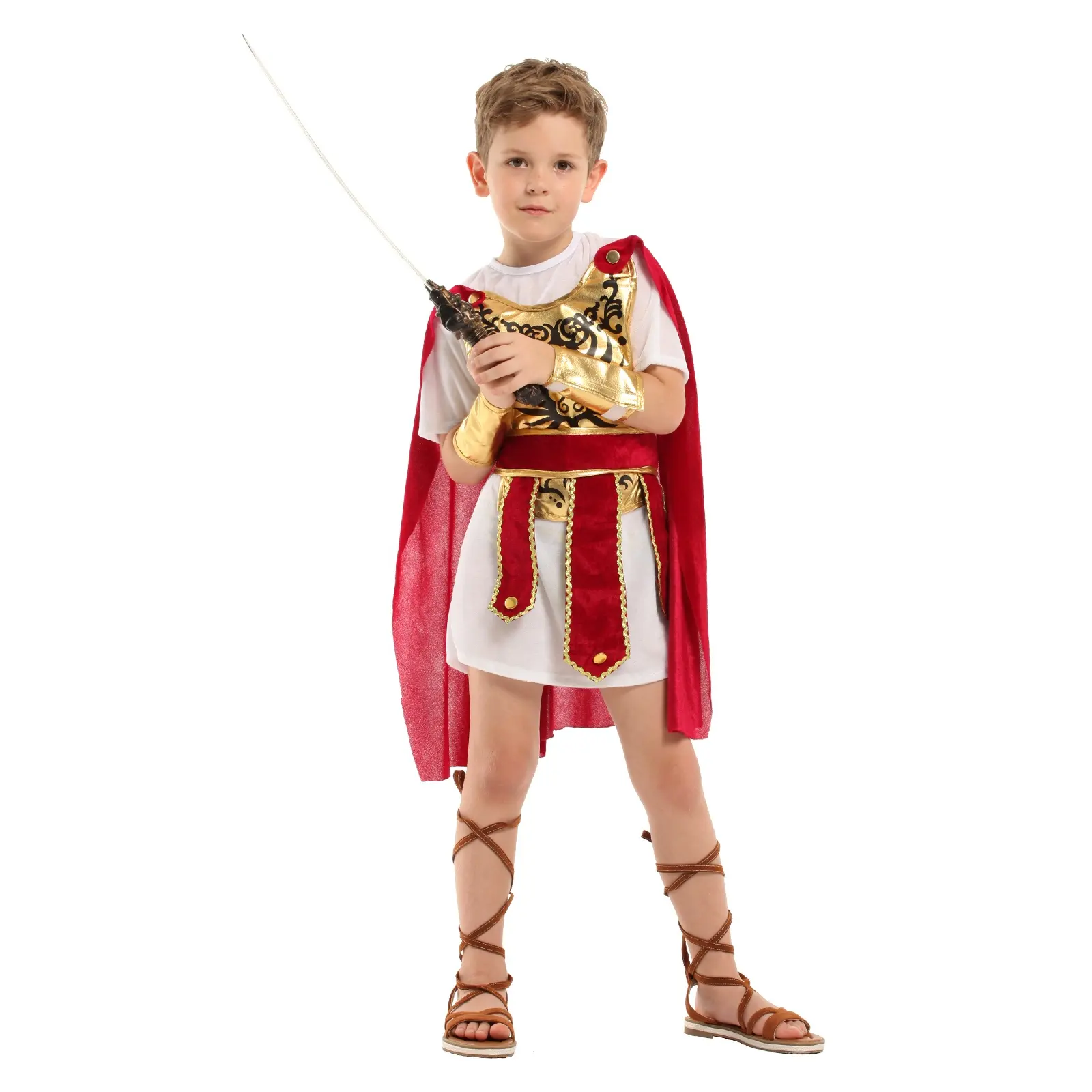 キッズハロウィンコスチュームギリシャのローマの戦士コスプレコスプレ子供の戦士グラディエーターコスチューム