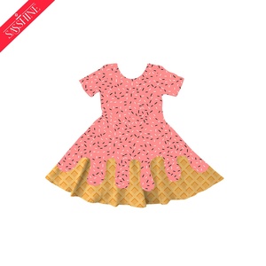 Sıcak satış butik kızın atletik dondurma damla elbise toptan yaz butik elbiseler - Product Image 5