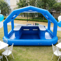 Bar gonflable flottant pour piscine extérieure, taille personnalisable 6x5x4M, pour événements et fêtes, en PVC, type pub, tente de bar gonflable