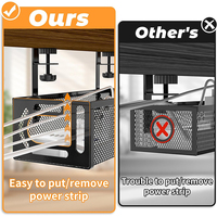 Support de gestion de câbles en maille métallique pour sous-table, organisateur de câbles, support de rangement pour fils - Vente chaude