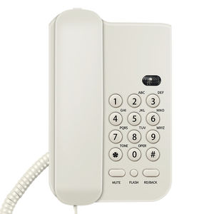 Téléphone <span class=keywords><strong>Filaire</strong></span>, Téléphone Fixe Basique pour Seniors, Téléphone Analogique Maison avec Fonctions Muet, Mise en Garde, Rappel, Petit Téléphone <span class=keywords><strong>Filaire</strong></span> de Bureau/Mural - Product Image 1