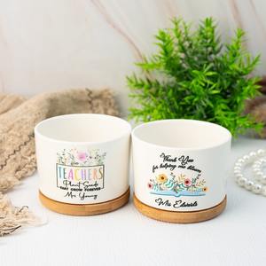 Pots en céramique Tables en pot Cadeau Plateaux en bambou Images personnalisées One-Piece Custom - Product Image 6