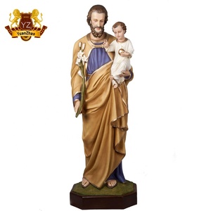 Statue grandeur nature en résine du <span class=keywords><strong>père</strong></span> de jésus, <span class=keywords><strong>Saint</strong></span>-prince tenant un garçon et un enfant, pour la décoration de l'église religieuse - Product Image 2