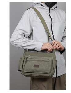 New Fashion Unisex Crossbody <b>Bag</b> Large Capacity Tote with Multiple Pockets <b>Canvas</b> Shoulder Handbag for Daily Use - Product Image 6