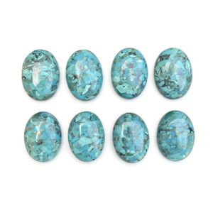 Pietre Cabochon Ovali in Turchese Naturale Lucidato Blu 18*25MM OEM/ODM Cinesi per Creazione di Gioielli Fai-da-Te - Product Image 1