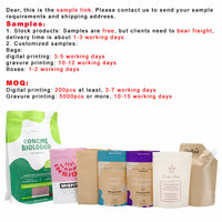 Emballage personnalisé en sachet biodégradable, papier kraft, sachet de thé, sucre, poudre d'herbes, collation, épices, emballage alimentaire écologique PLA