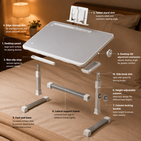 Bureau d'ordinateur portable pliable avec design ergonomique réglable en hauteur pour étudiants et adultes à domicile pour le travail, les jeux et les études