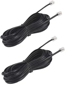 Câble de rallonge téléphonique Fil de ligne téléphonique fixe avec prises RJ11 6P4C Comprend des clips de câble