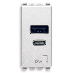 Alimentation USB A+C 12W 2.4A 5V Chargeur mural blanc - Product Image 1