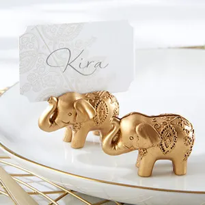 Golden Elephant Place Card Holder Gift Table Card Holder