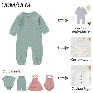 Mameluco de Muselina 100% Algodón Orgánico para Bebé, Manga Larga, Cierre de Broches en la Entrepierna, con Botones de Coco Natural - Product Image 6