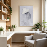 Grande Peinture Murale Décorative 3D de Luxe Minimaliste en Perles Tissées à la Main, Toile Mate, Décoration Artistique pour Salon