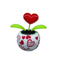 Accessoires de voiture à énergie solaire, tournesol oscillant automatique, design de fleur de pomme, impression de logo personnalisable, décorations de voiture