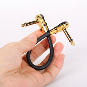 Câble d'effets de guitare 30 cm 6,35 mm 90 degrés TS Mono à faible capacité en cuivre sans oxygène blindé équilibré de qualité supérieure - Product Image 2