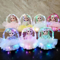 Panier lumineux en forme de sirène, adorable jouet pour enfants, paniers suspendus pour filles, accessoires, paniers tissés pour cadeaux