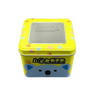Boîte en fer blanc rectangulaire mate avec couvercle, vide, en stock, pour emballage métallique