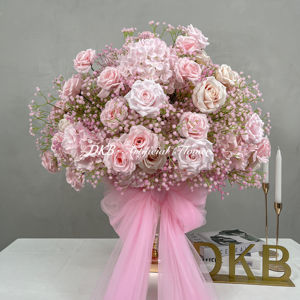 ลูกบอลดอกไม้สีชมพูโรแมนติก, ลูกบอลประดิษฐ์ดอกไม้แปลกๆขนาด80ซม. สำหรับตกแต่งโต๊ะงานแต่งงาน - Product Image 1