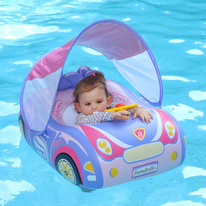 Flotador Inflable para Bebés SwimBoBo, Diseño de Auto con Sombrilla, para Piscina o Parque Acuático, de 0 a 24 Meses - Product Image 1