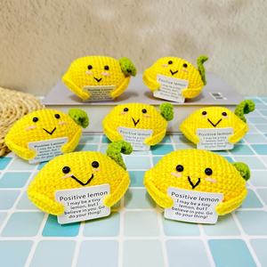 Pendentifs en forme de citron en crochet faits à la main de haute qualité, énergie positive, émoticône, objets décoratifs pour la maison, vente en gros de Noël - Product Image 1