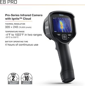 กล้องถ่ายภาพความร้อนเชิงพาณิชย์ FLIR E8 Pro ความละเอียดสูง อินฟราเรด พร้อม Wifi และ FLIR Ignite Cloud - Product Image 2