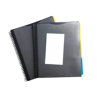 Noir étudiant cahier papier diviseurs sujet présentation bureau Index onglets clair affichage bobine livre fichier dossier pour Document