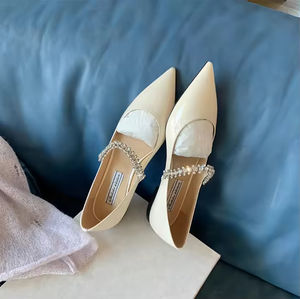 Zapatos de Tacón de Aguja con Punta en Pico, de Cuero Vacuno Genuino, con Malla Negra, Estilo 2026, para Mujer - Product Image 5