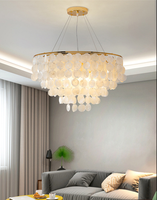 HFBH 2026 Lustre Coquillage Minimaliste Doré de Luxe Moderne pour Décoration Intérieure, Chambre d'Hôtel, Support à Gâteau et Lampe Suspendue