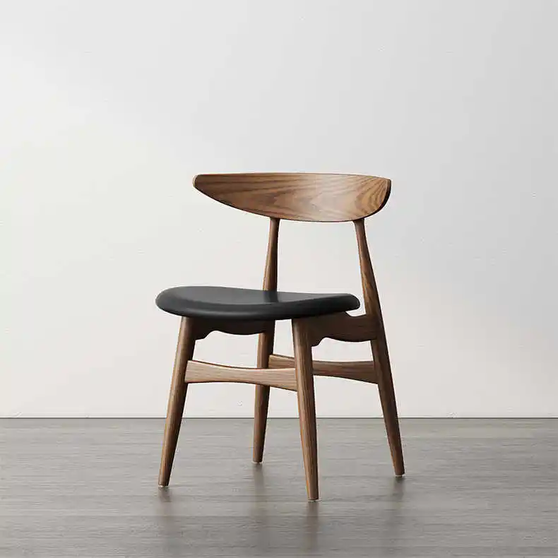 Novo estilo moderno restaurante loja de café móveis criativo madeira sólida cadeiras de jantar venda quente almofada cadeira com perna de carvalho