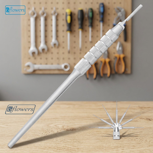 6flowers Couteau à Découper Rond Siegel de Haute Qualité, Manche en Acier Inoxydable Certifié CE ISO, 16cm, pour Utilisation en Chirurgie Générale - Product Image 3